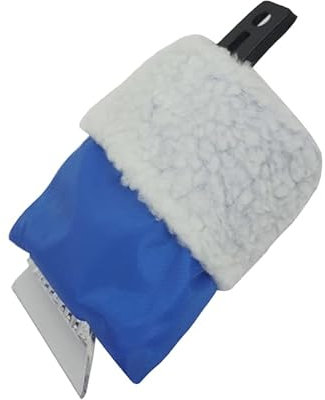 VIRSUS 1 Guanto Raschiaghiaccio 684, di Colore Blu, Misura 26x16,5 cm, Impermeabile, Imbottitura Calda e Morbida, Raschietto per Rimuovere Neve e Ghiaccio dal Parabrezza dell'auto