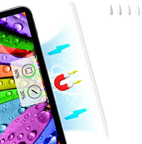 Stylus iPad Eingabestift mit kabellosem, magnetischem Aufladen und neigungsempfindlicher Handheld-Ablehnung, kompatibel mit iPad Pencil 2. Generation für iPad 10/9/8/7/6, iPad Pro11/12.9, Mini 5/6
