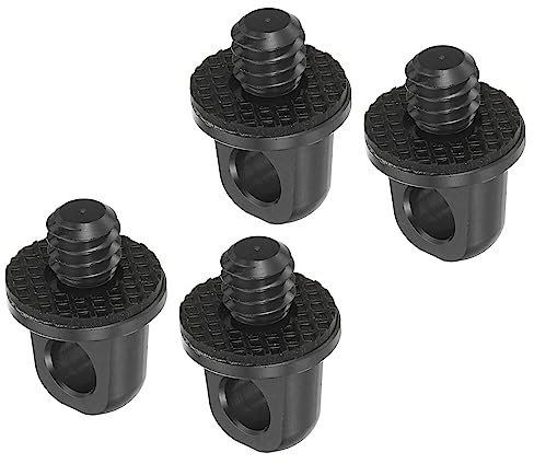 PATIKIL 1/4 Camera Neck Strap Screw Holder, 4 Pack Quick Install Camera Screws with Rubber Washer for Wrist Shoulder Strap Sling, Black
