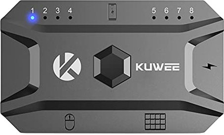 JIVIMOCO Bluetooth Hub USB 5.0 Convertidor de Teclado y Mouse con Cable a Adaptador de Concentrador InaláMbrico Compatible con 8 Dispositivos para Tableta, Computadora PortáTil, MóVil