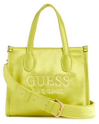 GUESS Damen Silvana Tragetasche mit Zwei Fächern Mini-Umhängetasche, Hellgrün