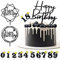 mohito 25 Stück Tortendeko Geburtstag,Schwarzes Thema Tortendeko Geburtstag Kuchen Topper Schwarz Kuchendekoration für Geburtstagsfeiern für Altersgruppen,auch ideal zum Dekorieren Cupcakes