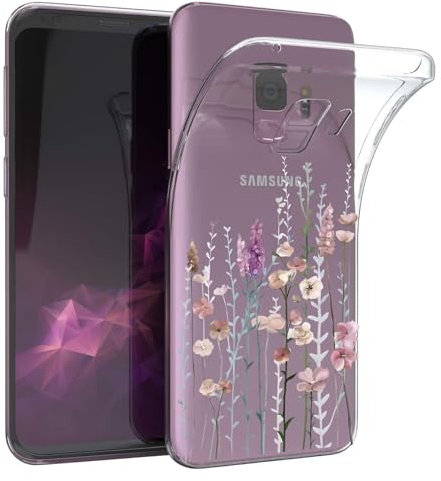 Kaywzo Hülle für Samsung Galaxy S9,Transparent TPU Handyhülle mit Gemälde Blume Muster,Ultradünn Stoßfester Schutzhülle,Schön Silikon Cover Case-3