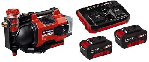 Einhell Bomba de jardín automática con batería AQUINNA 36/38 F LED AUTOMATIC Power X-Change (36V, máx. 3800 l/h, altura de impulsión máx. 37m, función automática, ECO/Boost, prefiltro) + Twinpack 3 Ah