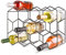 LOLAhome - Porte-bouteilles à vin pour 14 bouteilles en métal noir de 43 x 30 cm avec design moderne hexagonal