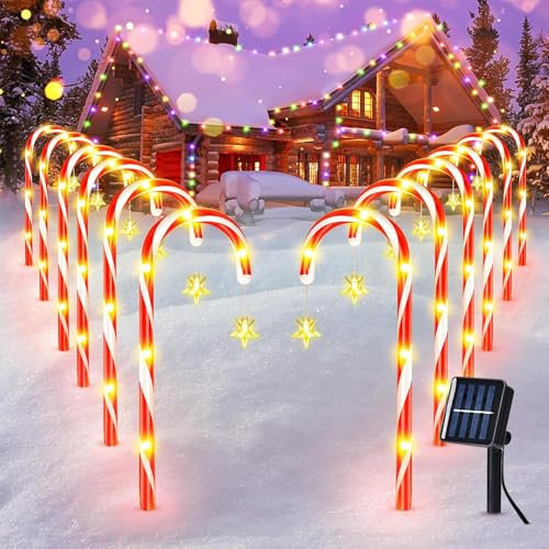 Gartenstecker Solar Außen Weihnachten,LED Gartenstecker 5er Set,Acryl Weihnachtsbeleuchtung Außen,LED Garten Leuchtstäbe Solar,Dekoleuchte Solar Gartenleuchte,Weihnachtsdeko Outdoor,Lichterkette Außen