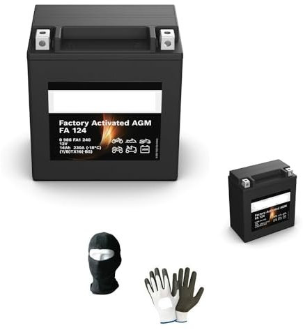 Compatible avec BMW R RT 1200 ANNÉE 2014 al 2018 Batterie YTX16-BS FA1240 Gel SLA PRÊTE À l'emploi DÉJÀ CHARGÉES Batteries AGM Actives 14 AMPÈRE 12 Volt 150X87X161MM