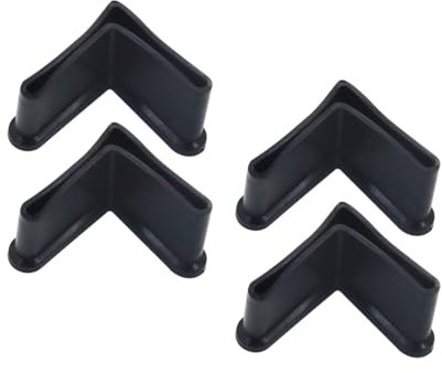 Boguish 4 Stück 3 cm × 3 cm L-förmige schwarze PVC-Winkel-Eisenkappen Möbel-Winkel-Bettpolster Stahlrahmen Regale Füße Abdeckungen