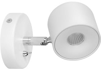 Aisilan Wandlampe mit Schalter Modern LED Wandleuchte Innen mit Kippschalter Weiß Schwenkbar 7W Warmweiß Wandstrahler aus Aluminium für Schlafzimmer Wohnzimmer Flur Cafe