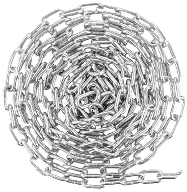 Marwotec 30 Meter Stahlkette Rundstahlkette Kette verzinkt DIN763 Gliederkette Eisenkette Schweißkette Stahl galvanisch verzinkt 4mm - 6mm wählbar (6mm)