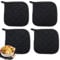 Pot Holders, Kitchen Accessories, 4 PCS Pot Holders Heat Resistant Thick Durable Heat Resistant Mat, Hot Pan Mat Protects Hands and Surfaces from Hot Appliances (Black)
