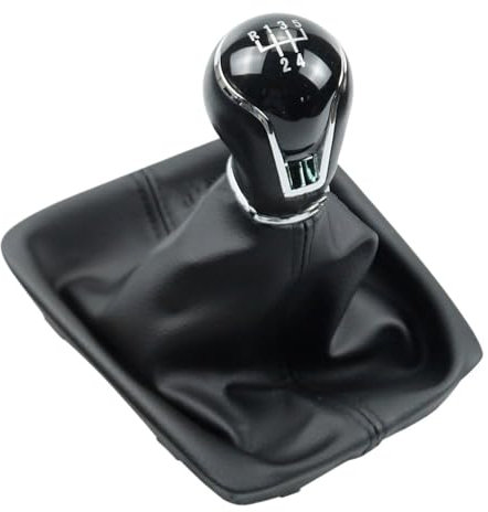 Oxektgb Coche Pomo Palanca Cambios Para Seat Para Leon III 3 MK3 2012 2013 2014 2015 2016 2017 Manual 5/6 Velocidad Palanca Cambios Pomo Cuero Funda Palanca velocidad Coche(5 Speed)