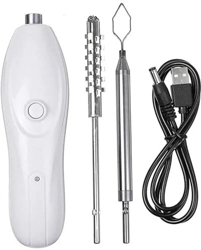 Tadoiooy Vegetable Corer Electric 1200mAh USB Rechargeable ABS Zucchini Corer with 2 Stainless Steel Cutter, Also Ideal for Fish Scaling in Kitchen, Corers