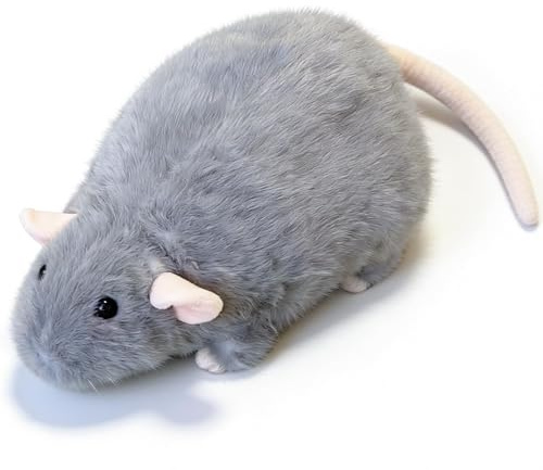 Generisch Große Plüsch Ratte Als Kuschel- Und Deko-Kissen - Niedliche Maus Kuscheltier Puppe, Weich Gefüllt, Als Geschenk Oder Entspannungsbegleiter Für Erwachsene 35CM (Grau)