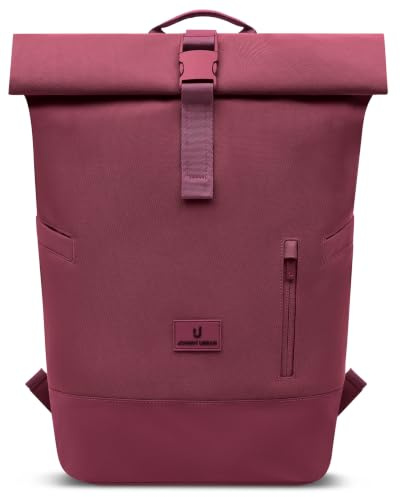 Johnny Urban Rolltop Rucksack Damen & Herren Rot - Luca Medium | Großer Tagesrucksack mit Laptopfach für Arbeit Uni Schule Reise, 17 l, Wasserabweisend
