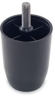 TENDAGGIMANIA Pied de Meuble H. 8 CM Noir - 1 pièce Pied de Meuble en PVC pour canapé, lit, Tables, fauteuils et poufs- Facile à Monter