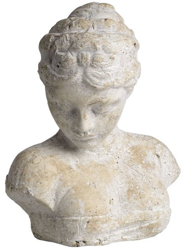 MAISONICA Ladies Head Bust Ornament Aged Stone Effect Woman Sculpture Statue