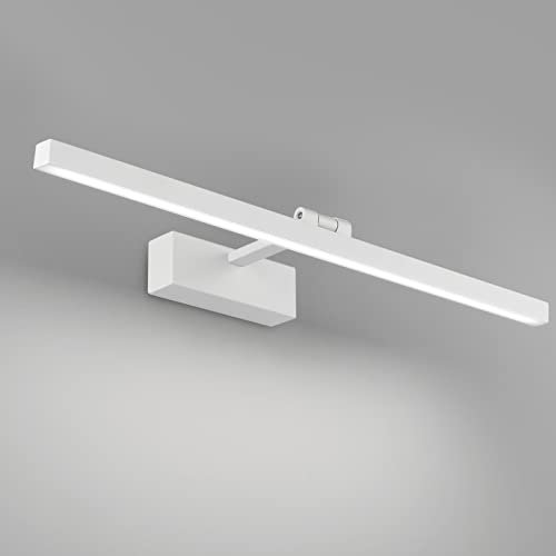 Klighten LED Spiegelleuchte Bad 60cm 18W, 180 Grad Drehung Wandleuchte für bad IP44 Wasserdichte, Spiegellampe Bad, Badezimmer Wandlampe Aluminium, 1170 Lumen, Kaltes Weiß 5500K, Weiß