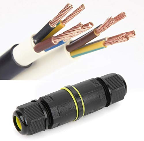 IP68 Waterproof Junction Box, 2 PCS Outdoor 3 Pin Electrical Junction Box Electric Sleeve Coupler Wire Connectors Electrical Cable Connectors for Network Communication Lighting