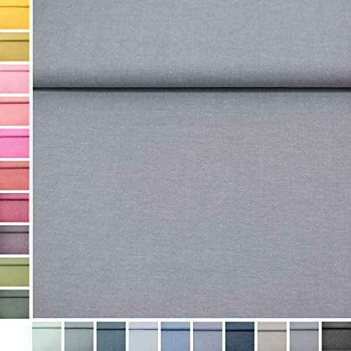 MAGAM-Stoffe Mona Uni Kinder Baumwollstoff Oeko-Tex Meterware 50cm (19. Grau)