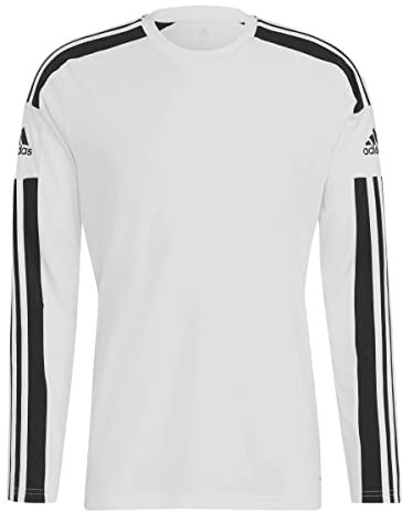 adidas Men's Squadra 21 Long Sleeve Jersey, White/Black, XXL
