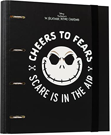 Grupo Erik Disney Nightmare Before Christmas Ringordner A4 4 Ringe Premium | Ringordner Schmal 4 Ringe mit trennblätter für Ordner A4 - Ringbuch Bürobedarf Schul Sachen Zubehör Geschenke zur Einschulung
