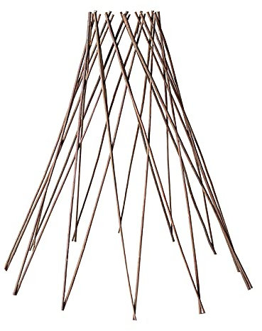 JNYB Wooden Obelisk Garden Trellis, Carbonized Barkless Peeled Willow Teepee Trellis Expandable Plant Trellis,Garden Plant Climbing Support Frame,120cm