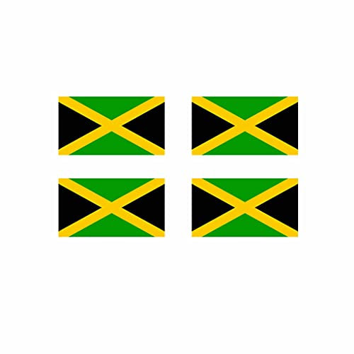 Set of 4 Jamaican Flag Temporary Tattoo Waterproof Lasts 1 week Jamaica