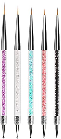 Jsdoin 5 pcs Nail Art Brushes, Nail Dotting Tool, Nail Art Pens, Drill Drawing Nails Brush Pen for Nail Art Tools