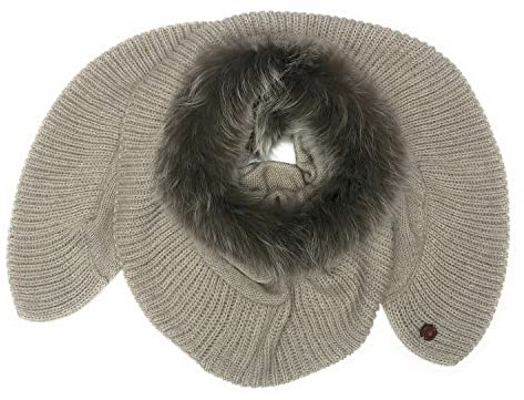 Mala Alisha ** DREIECK- SCHAL Dove+ Fur Greige* NP € 279 **-75% Sale