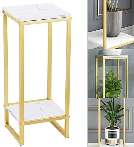 Support floral Support en métal pour plantes d'intérieur Colonne pour plantes Colonne décorative carrée, or