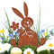 LB H&F Osterstecker Osterhase Osterdeko Metall Gartenstecker Mix (Hase mit Blume)
