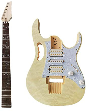 FLFL DIY Bausatz Gitarre 1 Stück DIY. E-Gitarrenkörper-Kit Wasserfurniergitarre Unvollendeter Gitarrenbausat