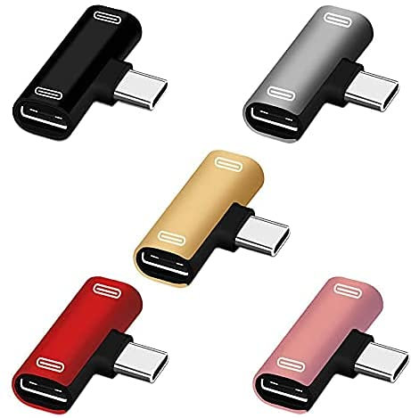 2 in 1 USB C Splitter Tipo C Maschio a Doppia Tipo C Femmina Casco Caricatore Adattatore Splitter Convertitore per Casco Useful Design