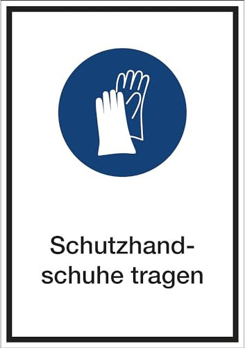 kaiserkraft | Kombizusatzschilder für Gebotszeichen | Schutzhandschuhe tragen | Folie | LxHxT 130 x 185 x 01 mm