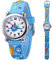 Mamiddle Mädchen und Jungen Analog Quarz Uhr mit Cartoon Design 30M wasserdichte Silikon/Nylon Armband Japanischen Quarzwerk Lern Armbanduhr für Kinder 3-10 Jahre (Silikon - Universum Blau)