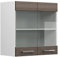 Vicco Küchenglasschrank R-Line, Glashängeschrank, Grau/Weiß, 60 cm