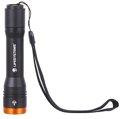 Lifesystems Intensity Rechargeable Hand Torch, 545 Lumens, Water Resistant, Adjustable Lens, Up To 16 Hours Battery Life, Black