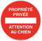 AUA SIGNALETIQUE - Panneau De Signalisation Circulaire en PVC 1.5 mm (Ø 240 mm, Propriété Privée Attention Au Chien)