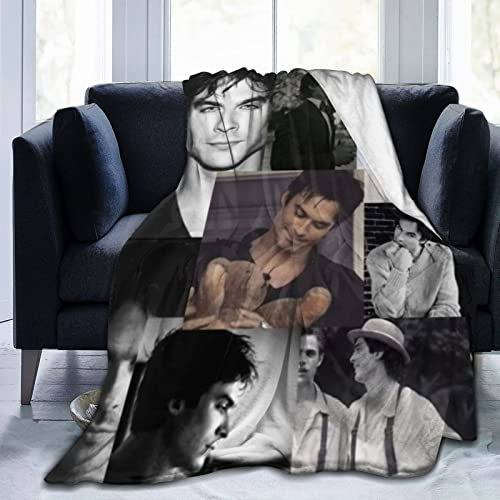 Gemütliche Damon Thow-Decke aus Plüsch, Salvatore, Flanelldecke, Bettwäsche, warmes Fleece, weiche Decke für Sofa, Couch, Wohnzimmer, Büro, Auto, Camp, Stranddecken, 127 x 102 cm