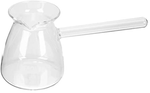 Cabilock Glas Türkischer Kaffeekanne 1Pc Seitengriff Rührschüsseln Mini Butterwärmer Kaffeekocher Transparentes Schaummittel Milch Türkische Kaffeekanne