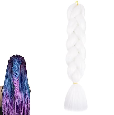 prinfantasy Lange Braid Extensions Natürliches Kunsthaar Zopf Extensions Pferdeschwanz Haarverlängerung Synthetisches Haar zum Einflechten Haarteile für Frauen, BZ009