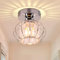 FRIXCHUR Petit Lustre Semi Flush Mount Plafonnier Chrome Flush Mount Plafonnier Cristal Plafonnier Luminaire pour Couloir Armoire Cuisine île Salle à manger Chambre à coucher…