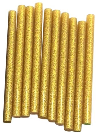 Harilla 10 Stück farbige Heißklebestifte, Glitzer-Heißklebestifte, Heißklebe-Versiegelungsstifte, für DIY-Handwerk, Klebeprojekte, Gold