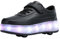 Rollschuhe Schuhe Jungen Mädchen Mit 4 Rollen Skateboardschuhe, verstellbar Jugend Schuhe mit Rollen, Schwarz 36 EU
