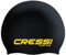 CRESSI Eddie Swim Cap 1X Adulto - Cuffia Adulto per il Nuoto, Nero/Giallo, Taglia Unica
