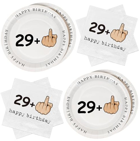 WenmthG 30th Birthday Party Tableware - Paper Plates and Napkins Disposable 20 Sets 40 Pcs 29+1 Funny Decorations Favours Supplies- Gifts Personalised for Women Men,(UKBS)