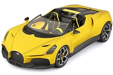 BBURAGO Bugatti W16 Mistral, Scala 1:18, Modellino Diecast con Cofano e Portiere Apribili, Colori Assortiti, Dettagli Interni Realistici, Licenza Ufficiale Bugatti, Età Consigliata 3+ Anni