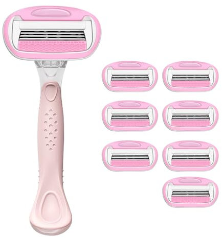 JENCVNL Rasierer für Damen, Smooth Rasierer + 8 Ersatzklingen mit 4-fach Klinge für Damenrasierer Frauenrasierer