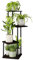 Bamworld 4 Tier Plant Stand Indoor Small Metal Plant Shelf for Multiple Plants Corner Flower Stand for Patio Garden Balcony Living Room Bedroom(Black)